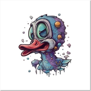 Trippy cartoon duck Posters and Art